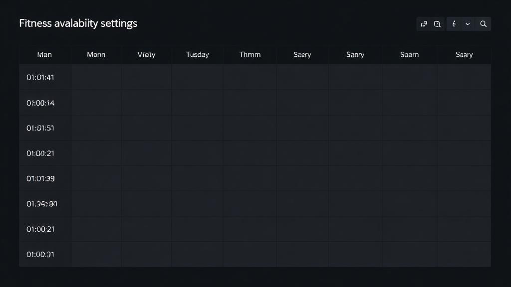 Availability settings showing daily time slots