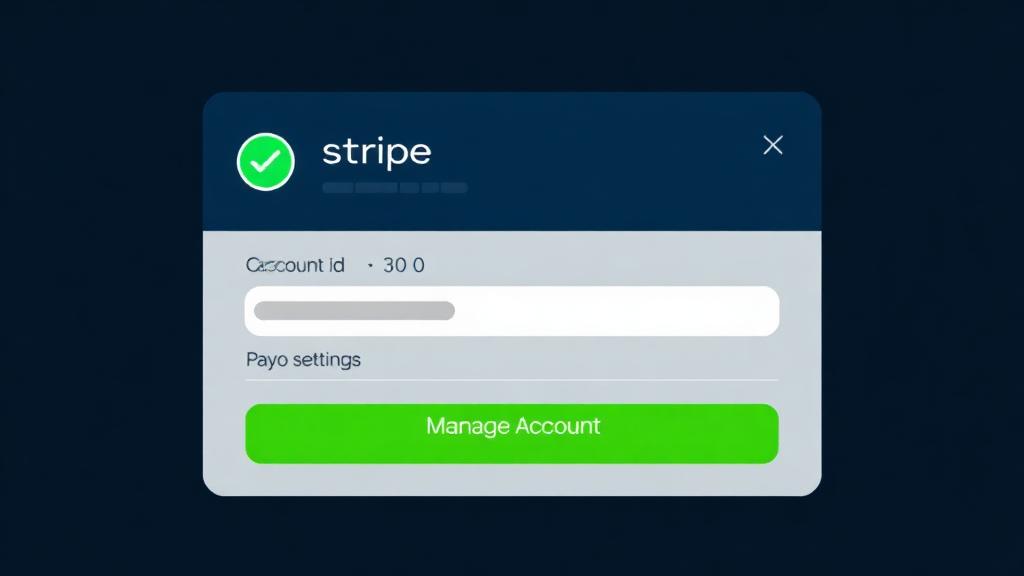 Stripe Connect button showing connected status